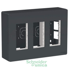 Блок unica system+ открытая вставка 3х2 антрацит