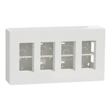 Блок unica system+ открытая вставка 4х2 белый