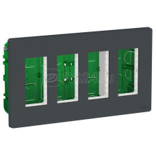 Блок unica system+ скрытая вставка 4х2 антрацит