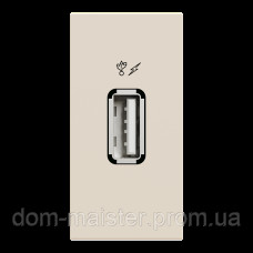 Розетка USB информационная 1 модуль бежевая Unica New