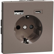Розетка USB Розетка 16 A USB A+C 3 A, Мокко, Merten Schneider Electric MTN2367-6052