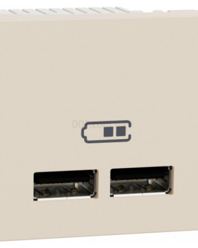 Розетка USB подвійна 2.1 А 2 модулі бежева Unica New