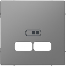 Центральная накладка для USB механизма 2,1А, нержавеющая сталь, D-Life Merten, Schneider Electric MTN4367-6036