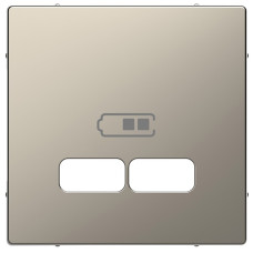 Центральна накладка для USB механізму 2,1А, нікель, D-Life Merten, Schneider Electric MTN4367-6050
