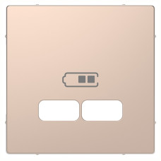 Центральна накладка для USB механізму 2,1А, шампань, D-Life Merten, Schneider Electric MTN4367-6051
