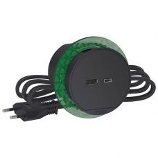 БЛОК РОЗЕТОК USB тип А + тип С антрацит