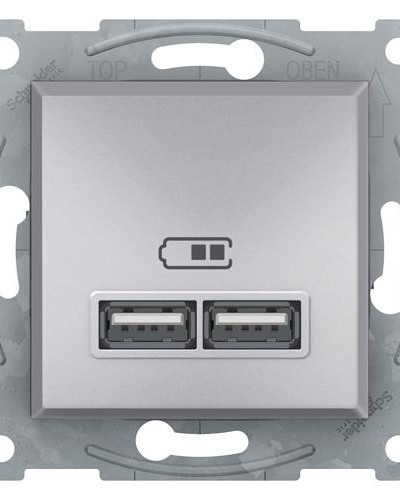 USB РАЗЕТКА 2,1A АЛЮМИНИЙ ASFORA