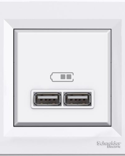 USB РАЗЕТКА 2,1A БЕЛАЯ ASFORA