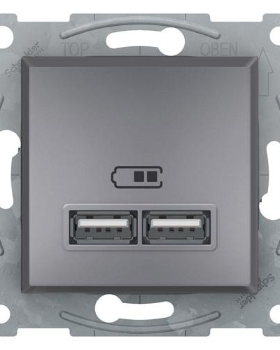 USB РАЗЕТКА 2,1A СТАЛЬ ASFORA