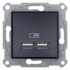 USB РОЗЕТКА 2,1A АНТРАЦИТ ASFORA