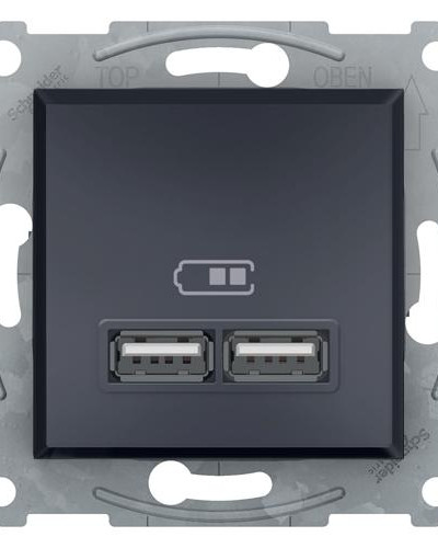 USB РОЗЕТКА 2,1A АНТРАЦИТ ASFORA