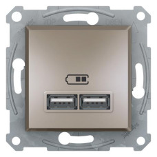 USB РОЗЕТКА 2,1A БРОНЗА ASFORA