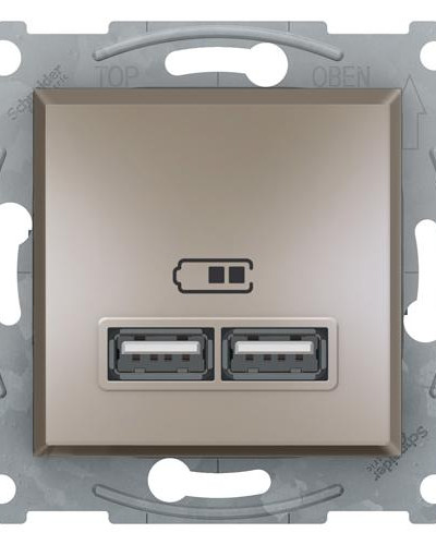 USB РОЗЕТКА 2,1A БРОНЗА ASFORA