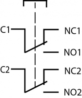 TYJ 19-212  Кнопка металева пласка, 2NO+2NC.