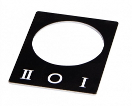 Табличка маркувальна  "I 0 II" для кнопок XB2