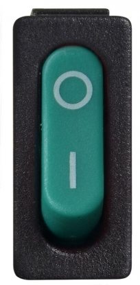 KCD1-12-101 GR/B  Перемикач 1 клав. (зелена овальна клавіша)
