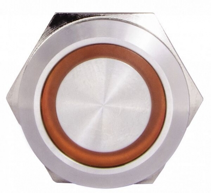 TYJ 22-271  Кнопка металева пласка з підсвічуванням, 1NO+1NC, жовта  220V.