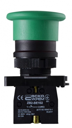 LAY5-EС31 Кнопка "грибок" (d 40 мм) "Старт" зелена