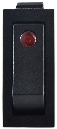 KCD3-101EN R/B 220V  Перемикач 1 клав. червоний з  підсвічуванням (точковим)