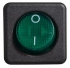 KCD2-10-201 GR/B Перемикач 1 клав. (зелена кругла клавіша)