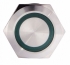 TYJ 22-271 Кнопка металева пласка з підсвічуванням, 1NO+1NC, зелена  220V.